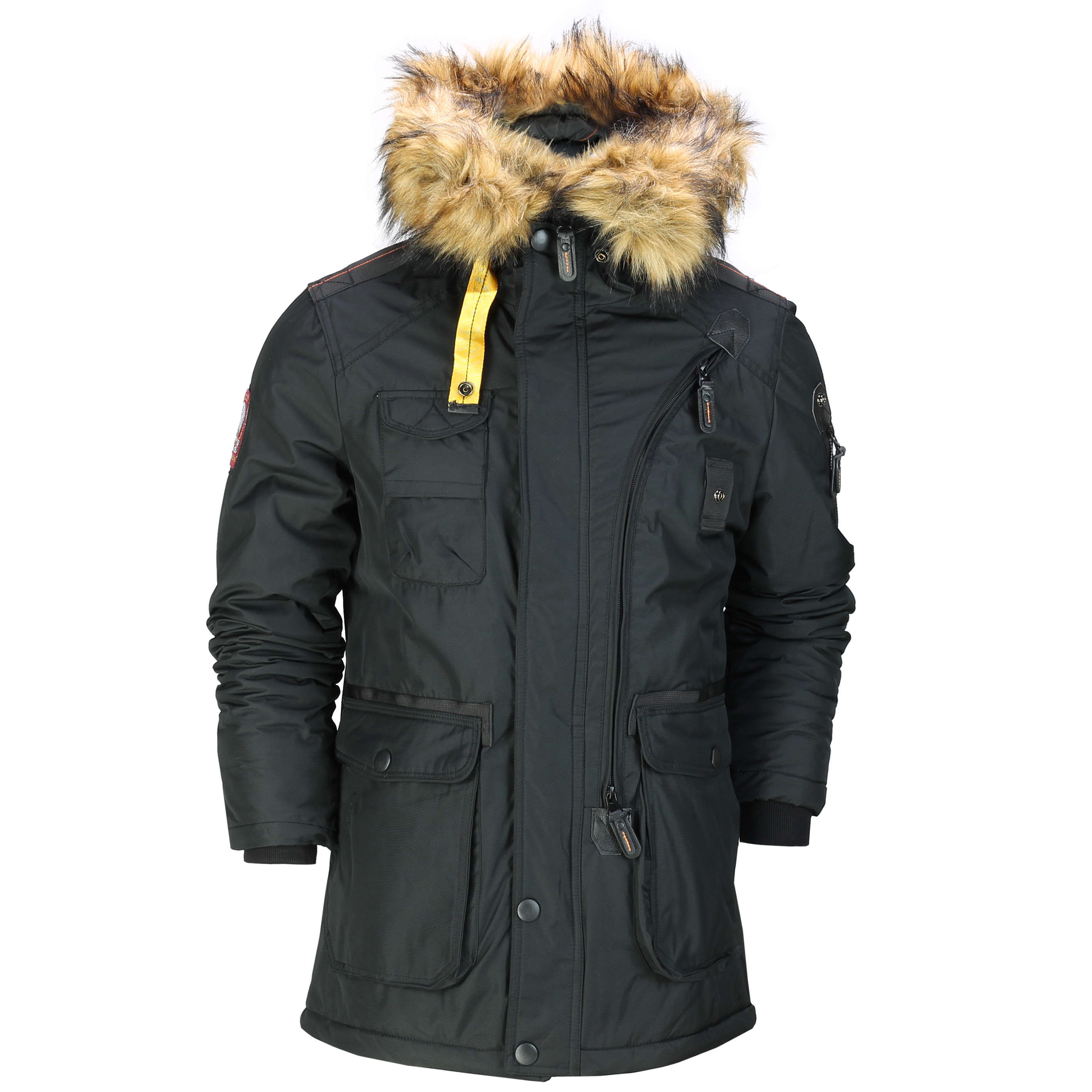 Mens Padded Heavy Weight Warm Winter Jacket Classic Parka Coat Fur Trim Hooded eBay